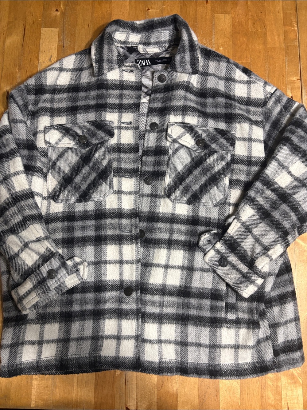 Zara Black & White Plaid Shacket